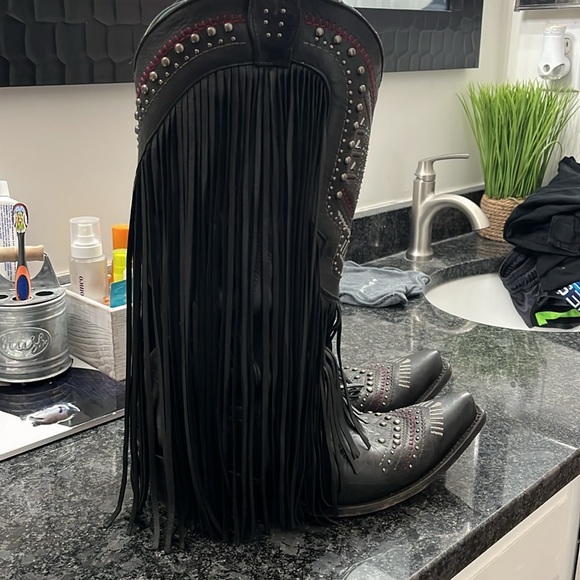 RARE FIND!!!! Corral Crystal fringe cowboy boots - Picture 6 of 10
